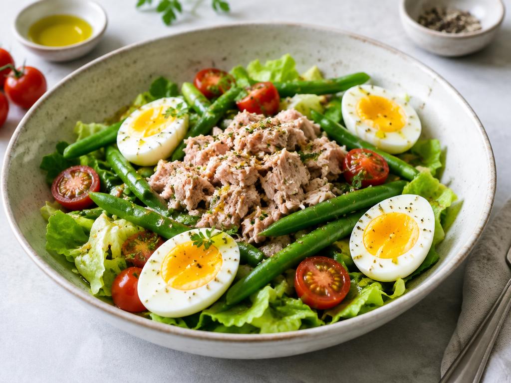 Салат с тунцом и яйцом